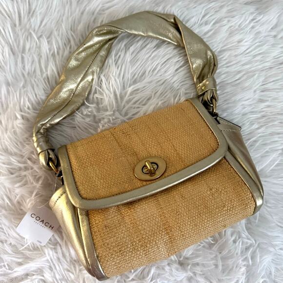 NWT COACH 2008 Parker Straw 42475 Top Handle Bag Purse - Picture 1 of 9
